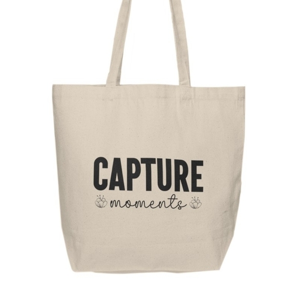 Capture Moments Motivational Custom Tote Bag - Picture 2 of 4